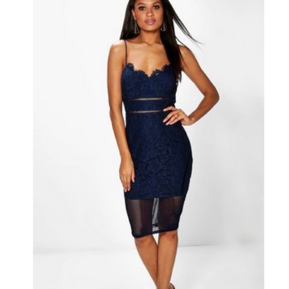 Strappy Navy Blue Midi Dress